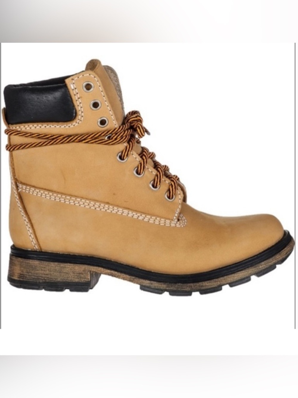 Steve Madden Tan and Black Lace-Up Combat Boot